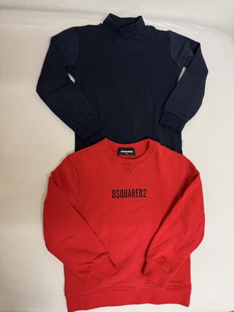 2 Kinderpullover Dsquared2 und blau, Grösse 6, guter Zustand