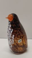 Glas-Pinguin Boda Handarbeit Schweden braunweiss (W)