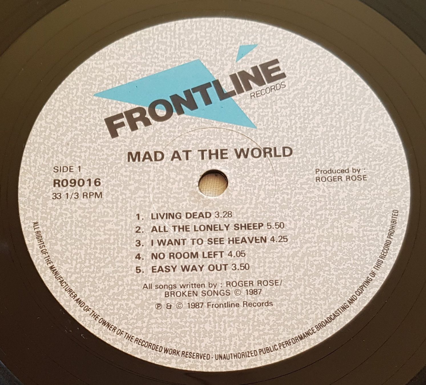 Dischi in vinile: Mad At The World - Same - LP - 1987 - First Press – Usato da Uster venduto da Zardodel 4