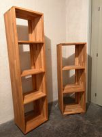 2 kleine Regale aus Massivholz, Eiche
