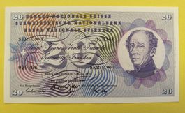 20 Franken Note 1973 Bankfrisch