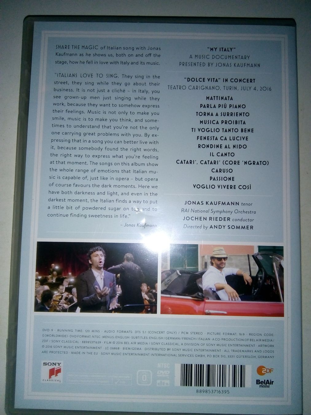 Tutti i DVDs: Jonas Kaufmann - Dolce Vita  (Live Konzert + Documentary) – Usato da St. Gallen venduto da elk2024 6