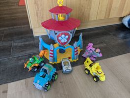 Paw Patrol Dino Rescue Zentrale + 5 Fahrzeuge & Figuren Set