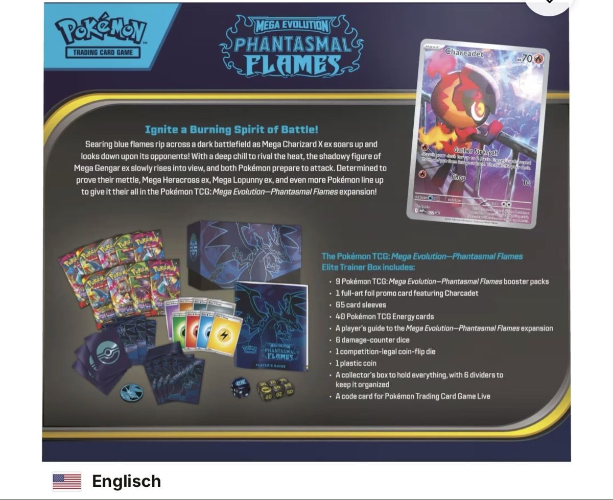Pokémon Cartes à collectionner: Mega Evolution Phantasmal Flames Elite Trainer Box  Englisch – Neuf avec emballage d'origine à bern par Wankdorf_Retro 1