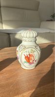 Antike Vase mit Blumenmuster, Handbemalt, Vintage Look