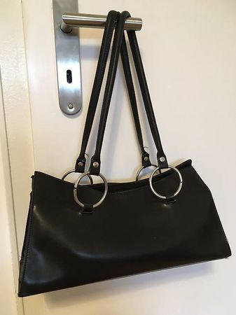 Lederhandtasche schwarz, Handtasche echt Leder