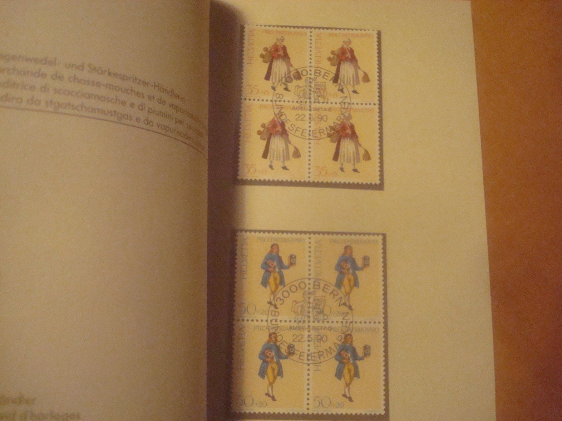 Tutti i francobolli: Ch 1990 Jahresbuch mit 4er Blocks ET – Usato da Gordola venduto da Polentaefung 4