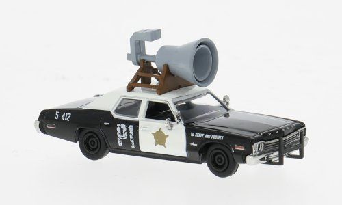 Dodge Modellini d'auto: 1:87 Brekina Dodge Monaco, 1974, J&E, mit Megaphon – Nuovo e nell'imballaggio originale da Affoltern am Albis venduto da Modellshop-8910