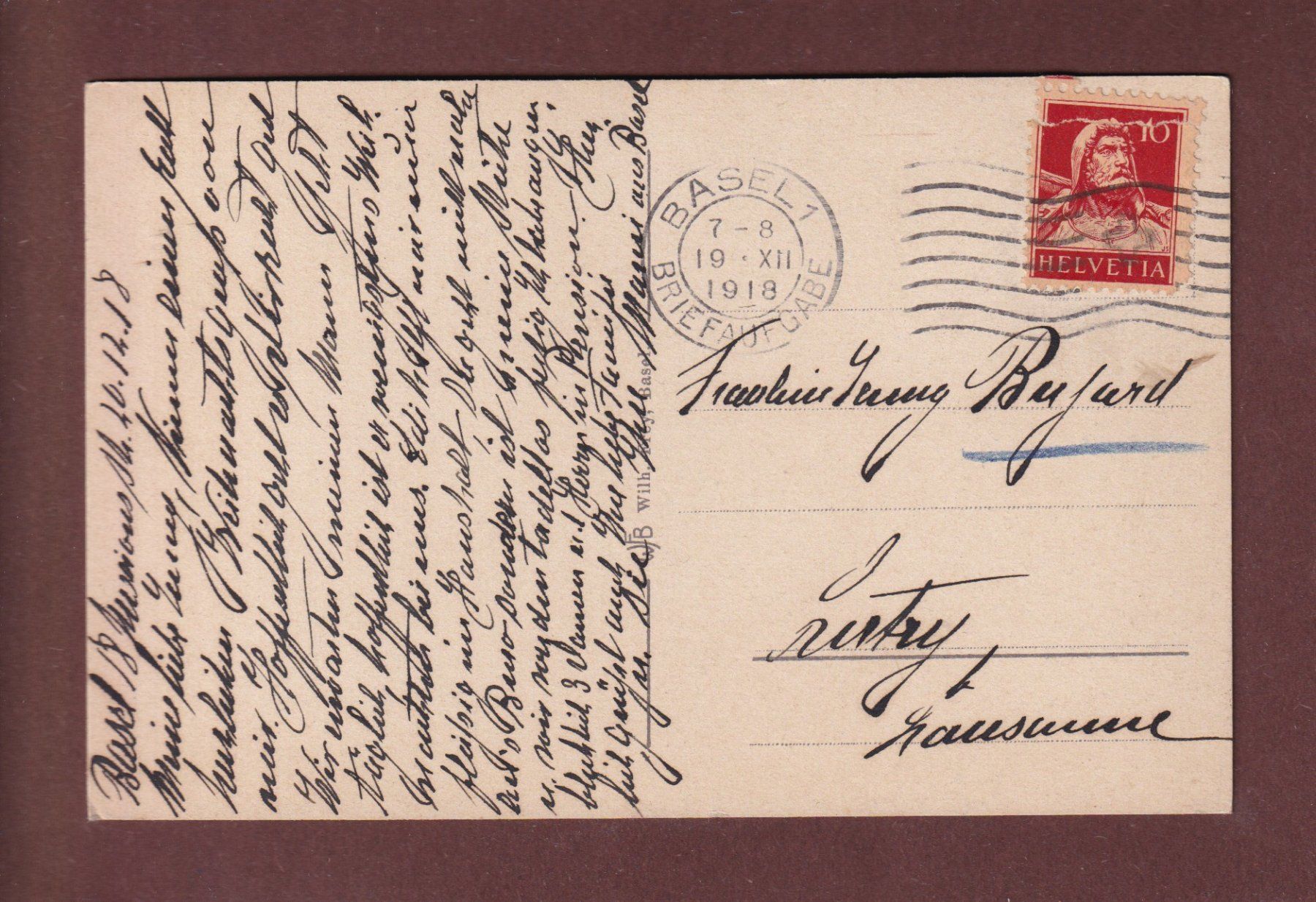Cartoline postali: BASEL - St. Albantor - 1918 – Usato da Pully venduto da nicecards-shop 1