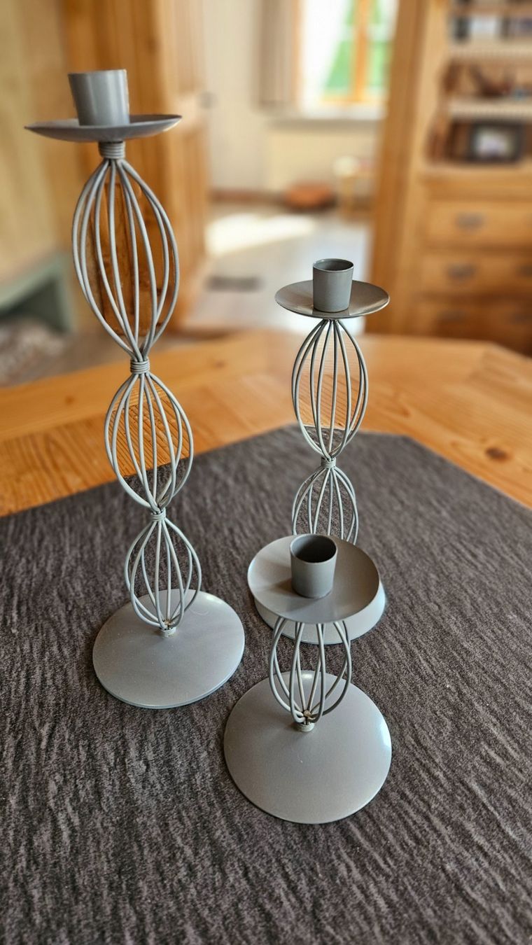 Portacandele: Kerzenständer 3er Set – grau/silber – Usato da Buchs SG venduto da Hummel8 1