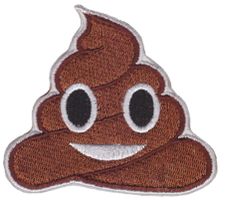 Kack Emoji Aufnäher Badge Hose Scheisse Chat Smiley Kacke