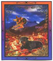 Block Deutsche Schäferhund, Rottweiler. Zentralafrikanische