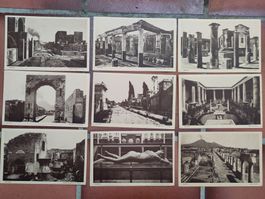 9 Stück antike Postkarten von Pompei / Italien