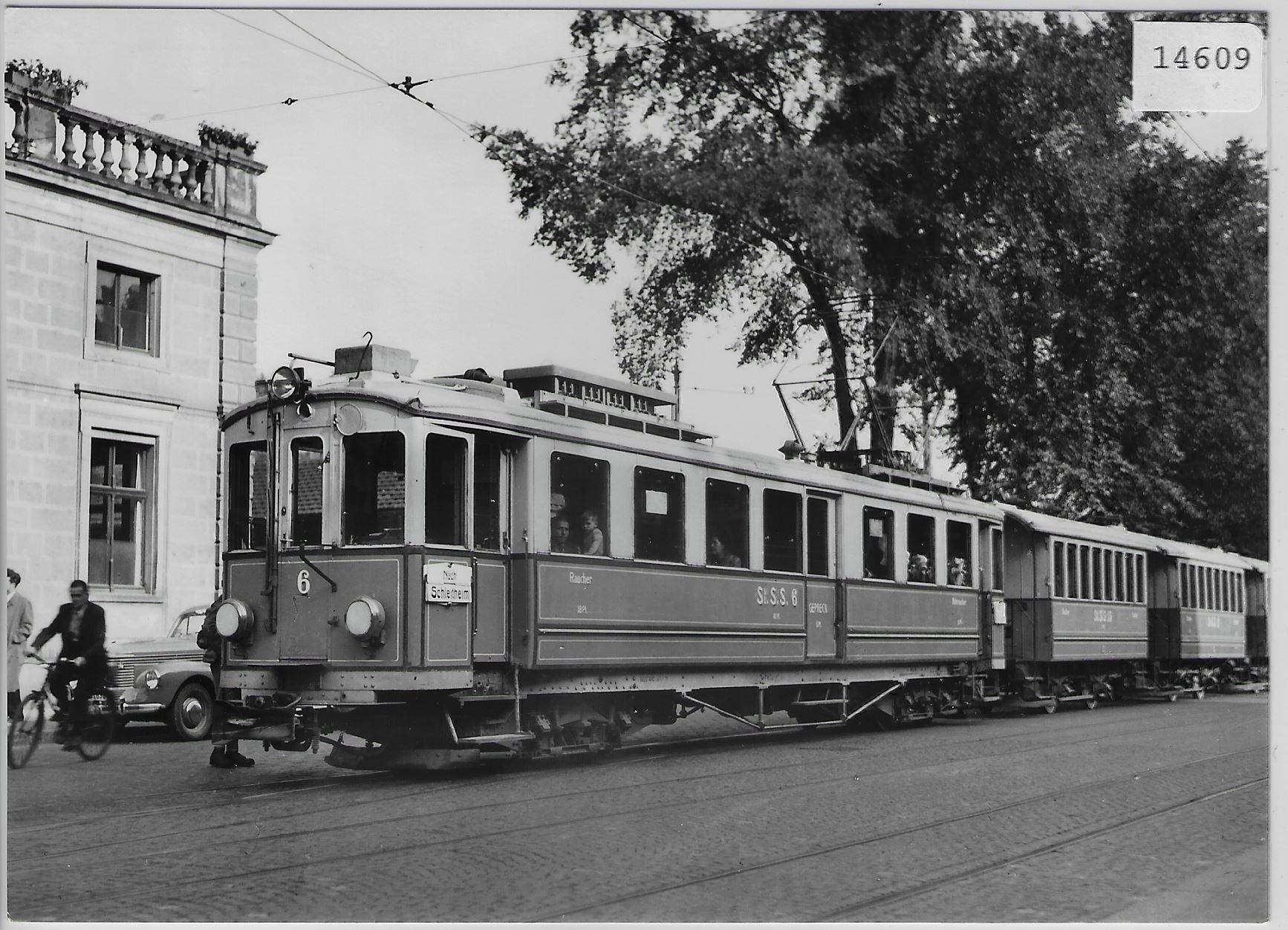 Cartoline postali: Schaffhausen Bahnhofplatz Tram BDe 4/4 4 – Antico da Ettingen venduto da Kartenplanet