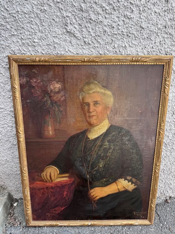 portrait peint sur toile, époque 19ème signé Rosi Lampe 1914 | Kaufen ...