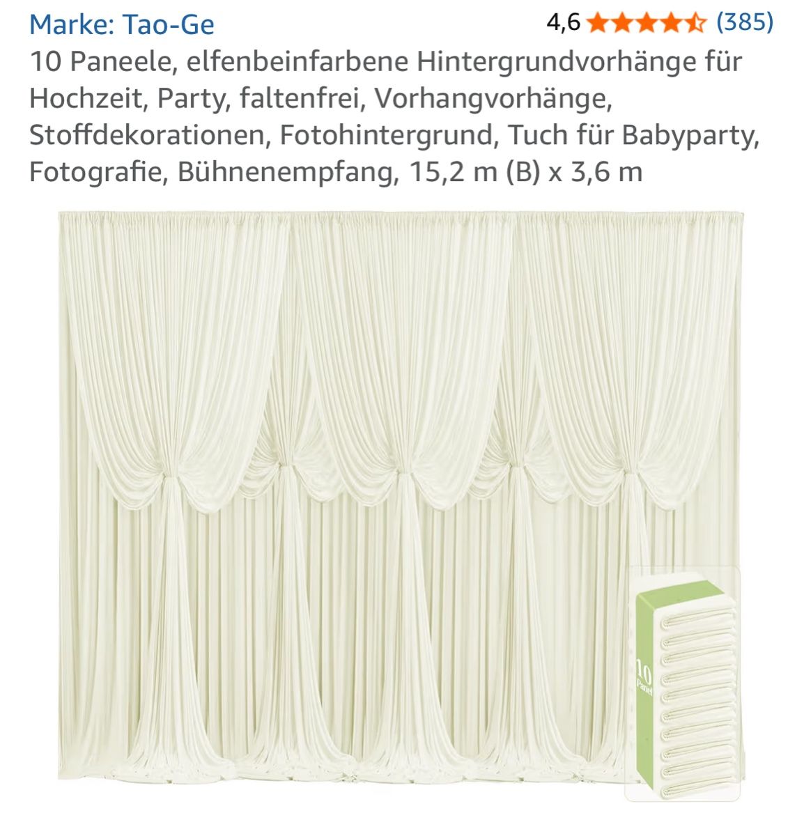 Altri Accessori: Hintergrundvorhang inkl. Ständer Elfenbein 10 Paneele Stoff – Usato da Witterswil venduto da ann_vm58 5