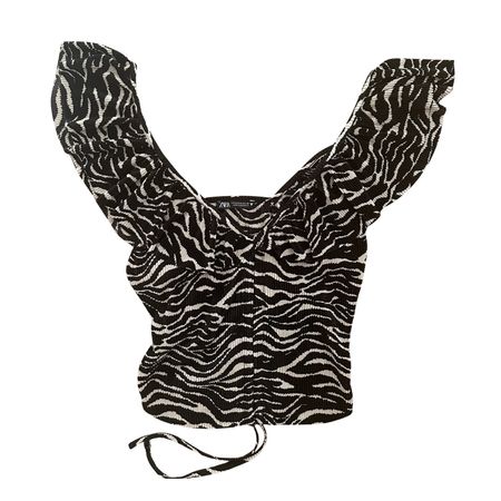 Zara Crop Top Zebra Print S M
