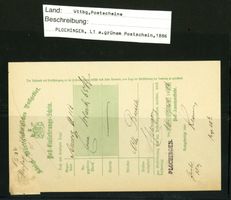 Vorphilatelie WTTBG. Postschein 1886 (AX427)
