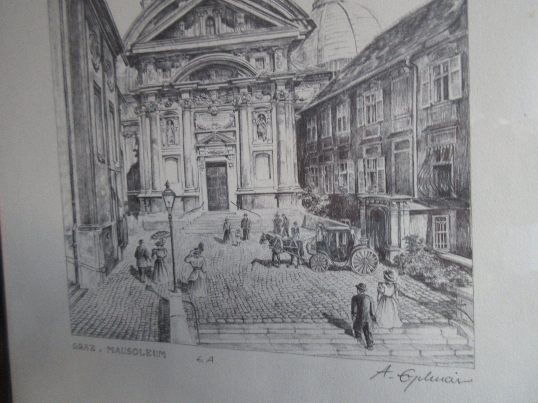 Grafica & Litografie: Graz Mausoleum, Lithografie E.A., Künstlerexemplar – Usato da Binningen venduto da mondoantico 2
