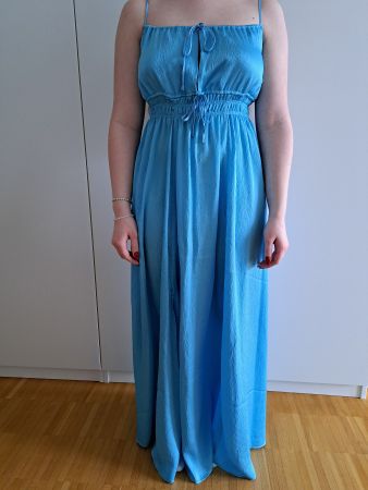 Kleid lang, vorne geschlitzt, türkis - H&M - Grösse XS