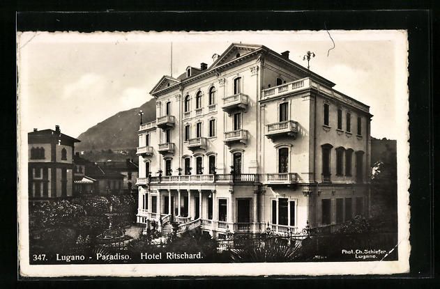 Cartes postales: AK Lugano-Paradiso, Hotel Ritschard – D'occasion à Berlin par bartko-reher