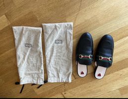 Gucci Horsebit Mules aus schwarzem Leder Gr. 40