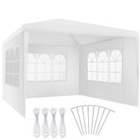 Pavillon 3x3m mit 3 Seitenteilen wasserdicht VELMORA