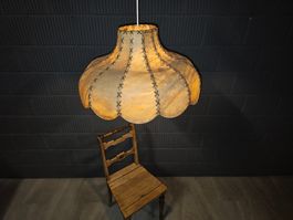Vintage Lederhaut Hängelampe Leather Skin Ceiling Lamp