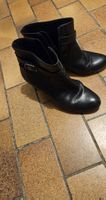 Schwarze Leder Herbst-Stiefeletten Gr. 37