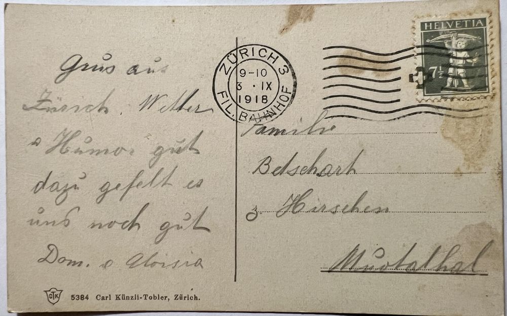 Alte AK von 1906 ZH Dampfschiff Boote auf dem Zürich See (Gebraucht