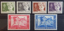 Belgien Kat. 1004-1009 * 1954 Kat. 18 Euro