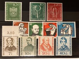 BRD 1953/56, Mi 163,217-18,222-25,243-46, **, KP 107.--