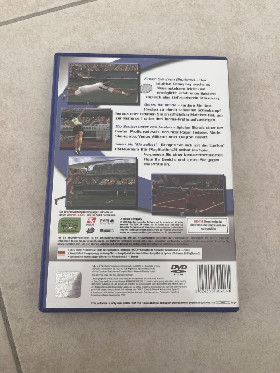 Sony Spiele: Top Spin für PS2 – Gebraucht aus Suhr von SchnapperCH 1