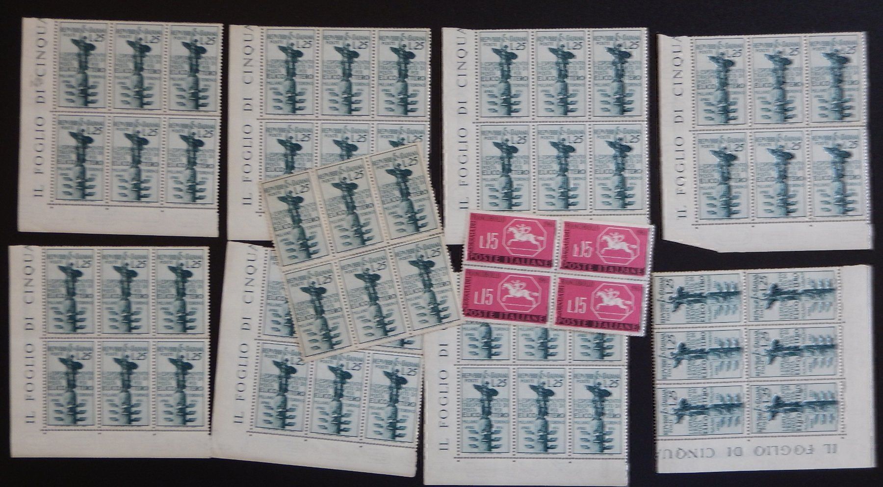 Alle Briefmarken: Italien Teilblöcke ** – Gebraucht aus Zürich von Muehlekauf