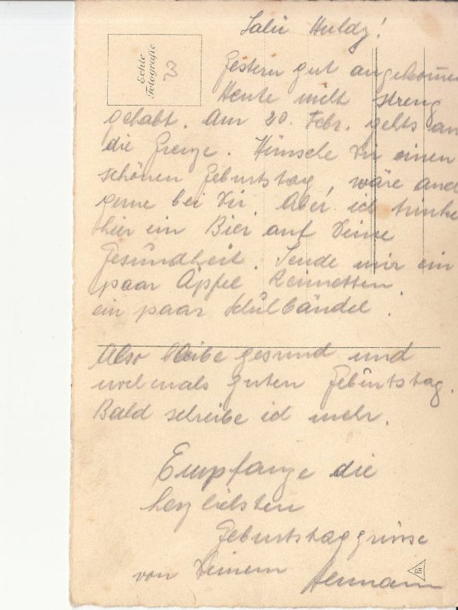 Ansichtskarten: Motivkarte Geburtstag ca. 1940 – Gebraucht aus Bürglen TG von StampGraf 1