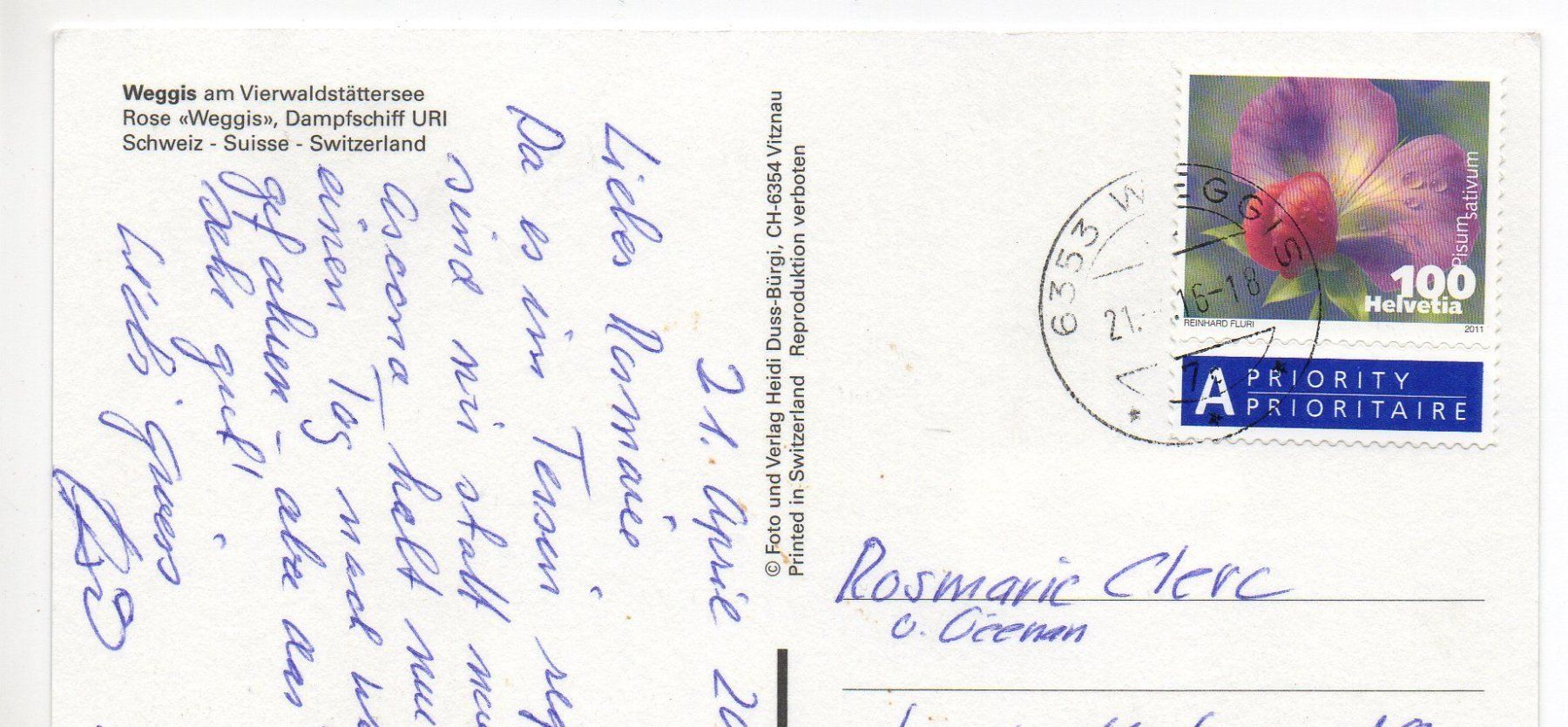Cartoline postali: WEGGIS Dampfschiff Uri – Usato da Jona venduto da philajona 1