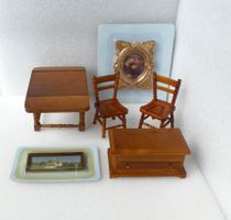 Puppenhausmöbel Holz Esszimmer 1:12 delprado