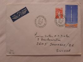 Enveloppe Guyane française Kourou 22.12.1980 Avions