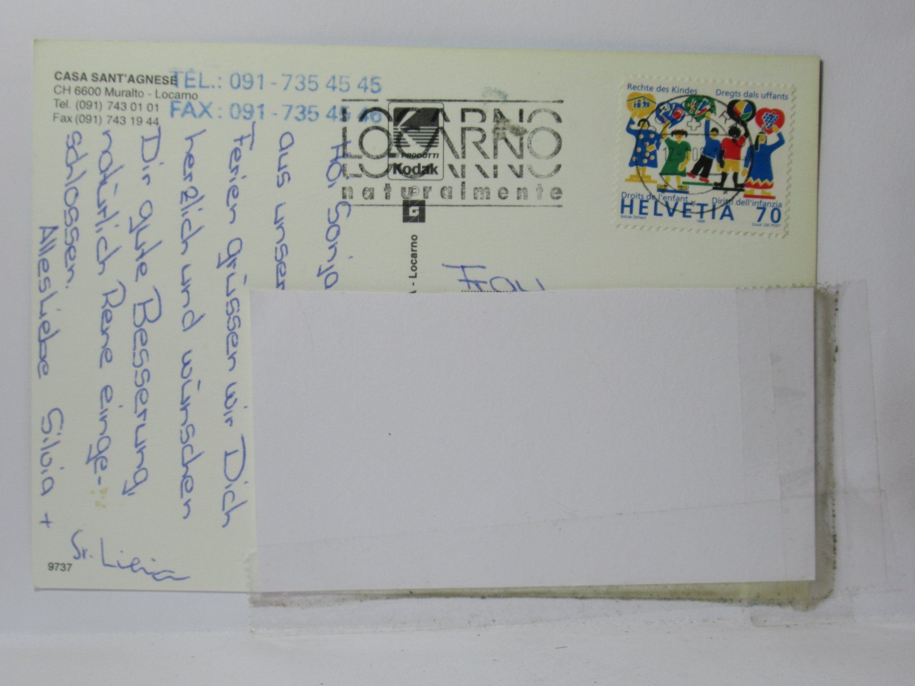 Cartoline postali: Muralto - Lugano , Casa Sant Agnese – Usato da Grenchen venduto da frechri 1