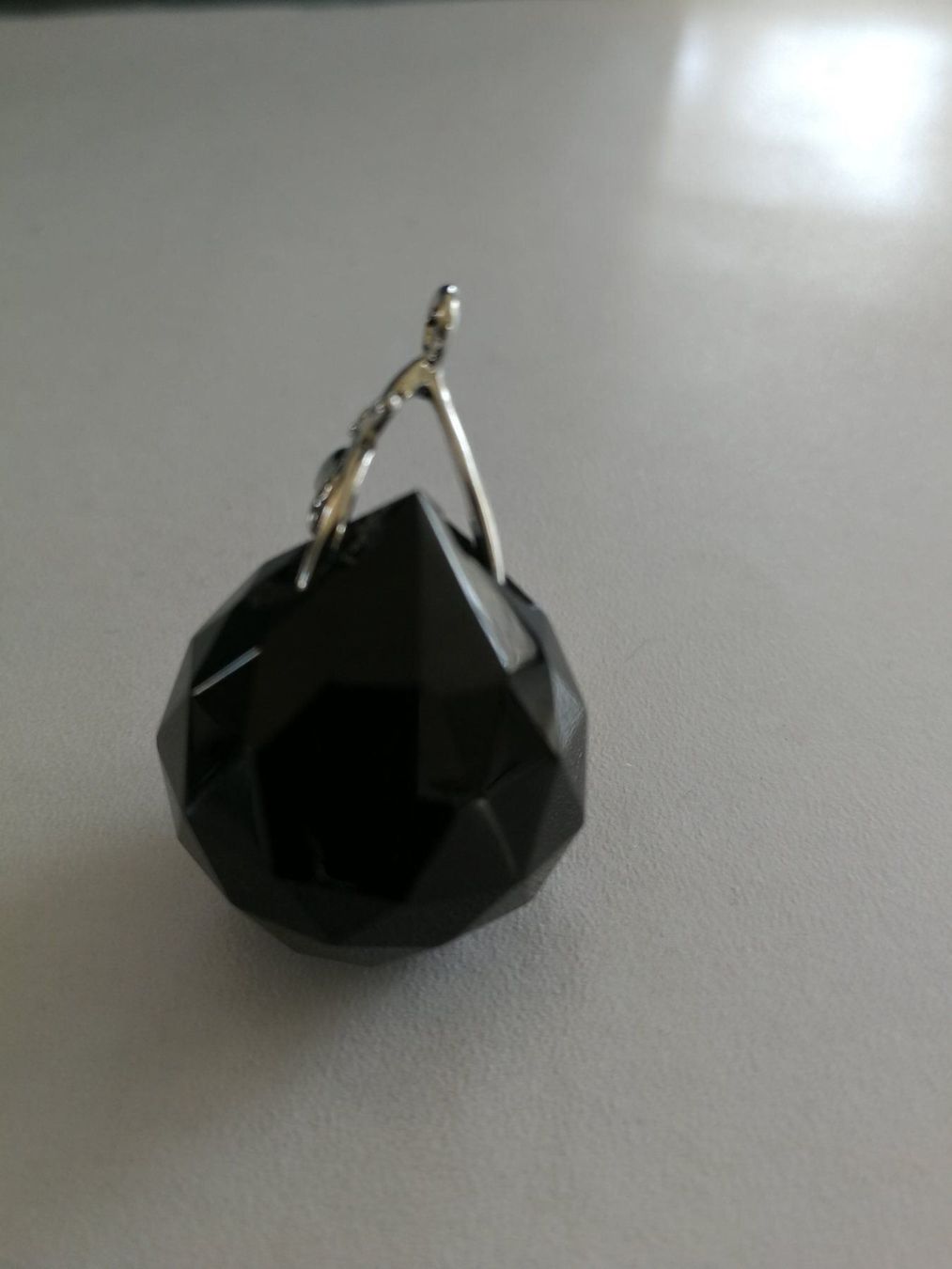 Anhänger: Anhänger Glaskugel schwarz 33x21mm – Neu (gemäss Beschreibung) aus Alpnachstad von perlengaby 1
