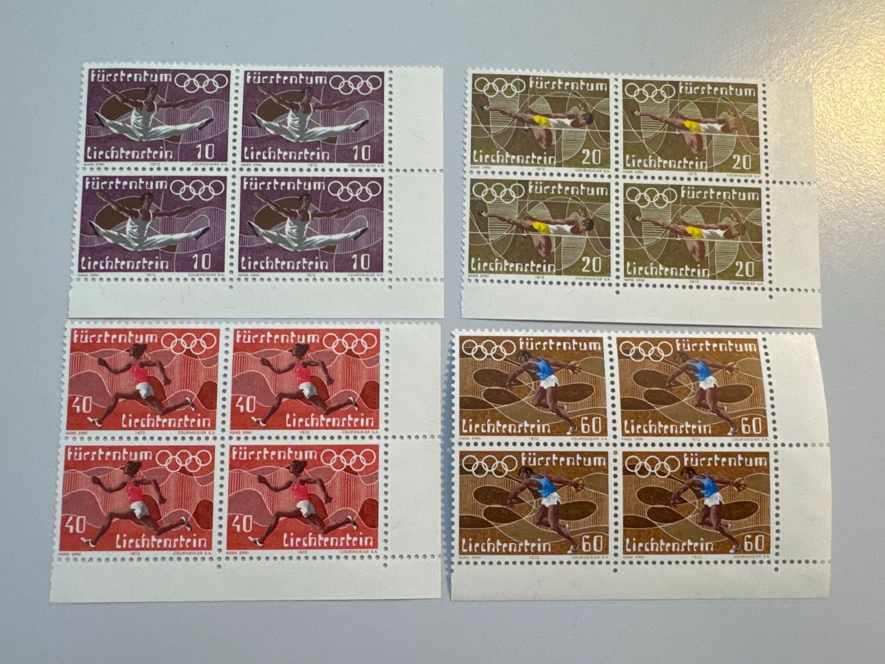 Tutti i francobolli: 1972 Olymp. Sommerspiele, ZNr.497-500, postfrisch – Usato da Küssnacht am Rigi venduto da POSTOMASTER