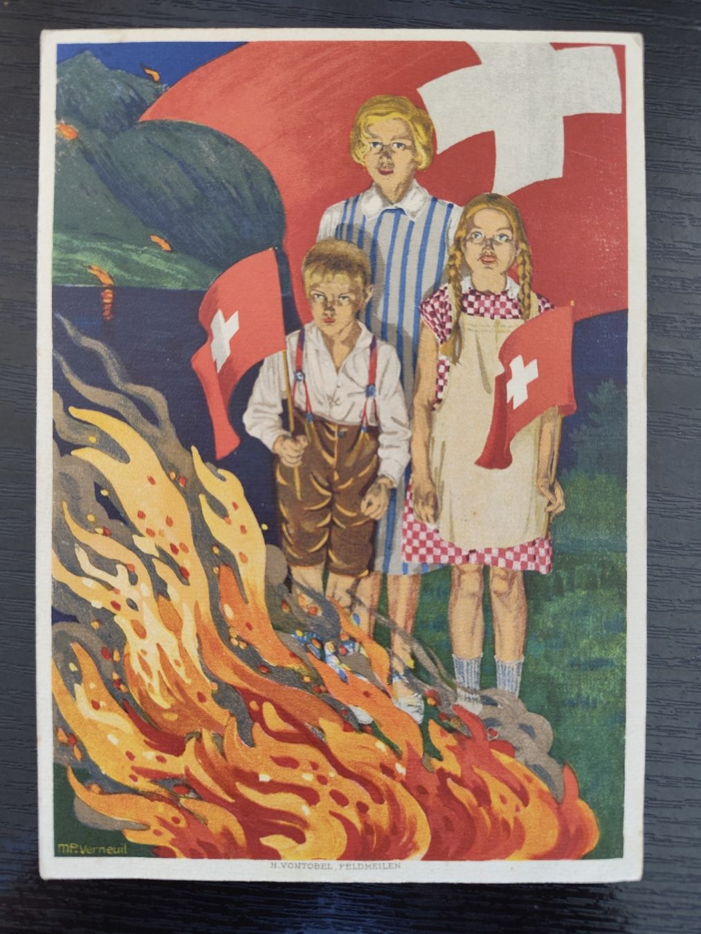 Cartoline postali: Bundesfeier Postkarte 1930 – Usato da Au ZH venduto da w5studer