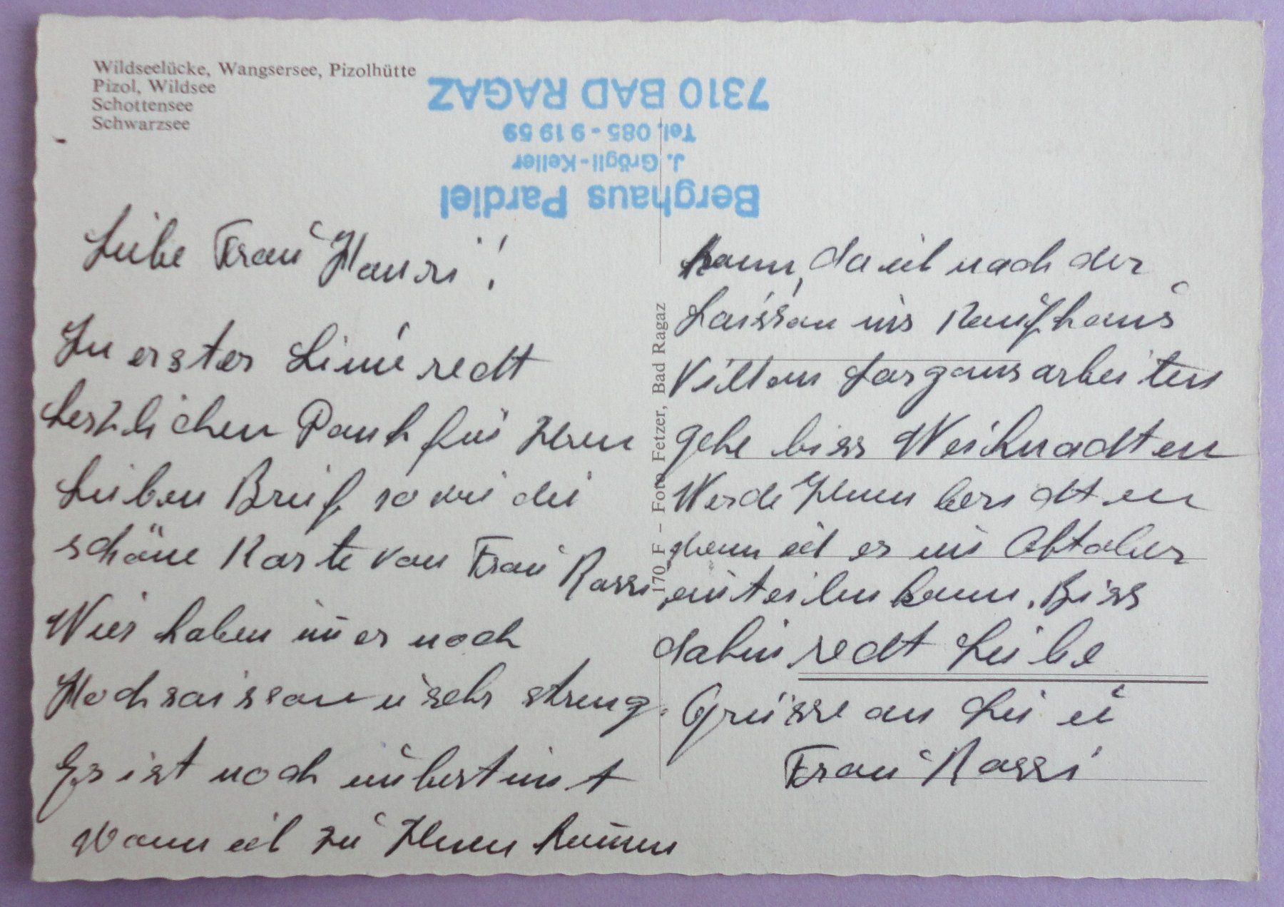 Cartes postales: Pizol – D'occasion à Fétigny par Billy2miny 1