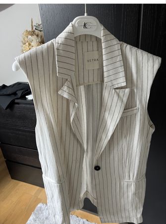 XETRA Weste gestreift beige hell weiss guter Zustand