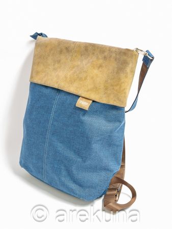 Neuwertige ZWEI Rucksack-Tasche "Olli" in Jeanslook