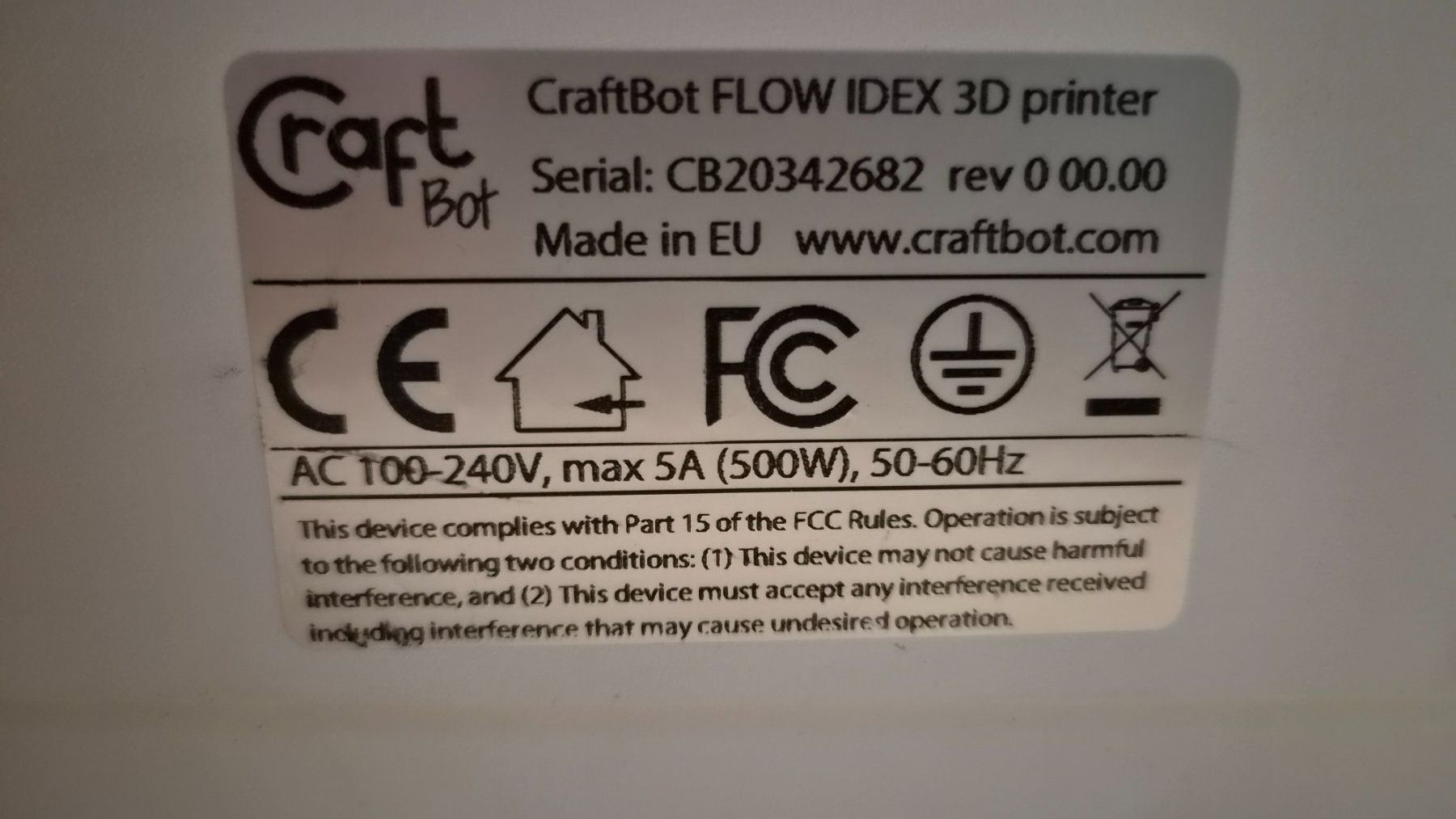 3D Drucker: 3D Drucker Craftbot FLOW IDEX weiss gebraucht – Defekt aus Wildegg von scho_pla 4