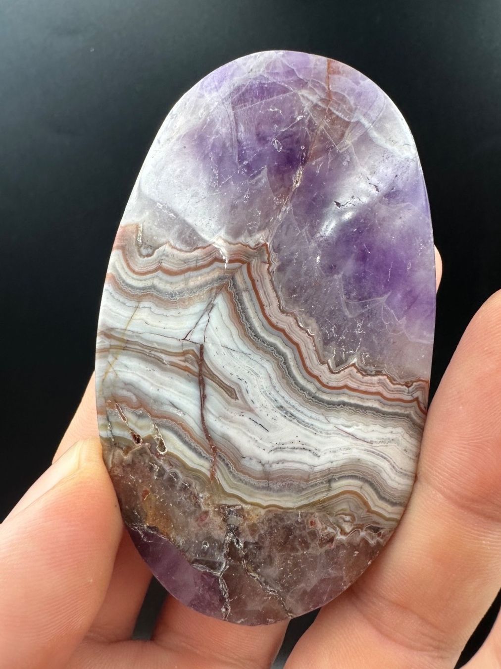 Minerali & Pietre curative: Amethyst mit Achat Handschmeichler Heilstein – Nuovo e nell'imballaggio originale da Männedorf venduto da Handschmeichler 1