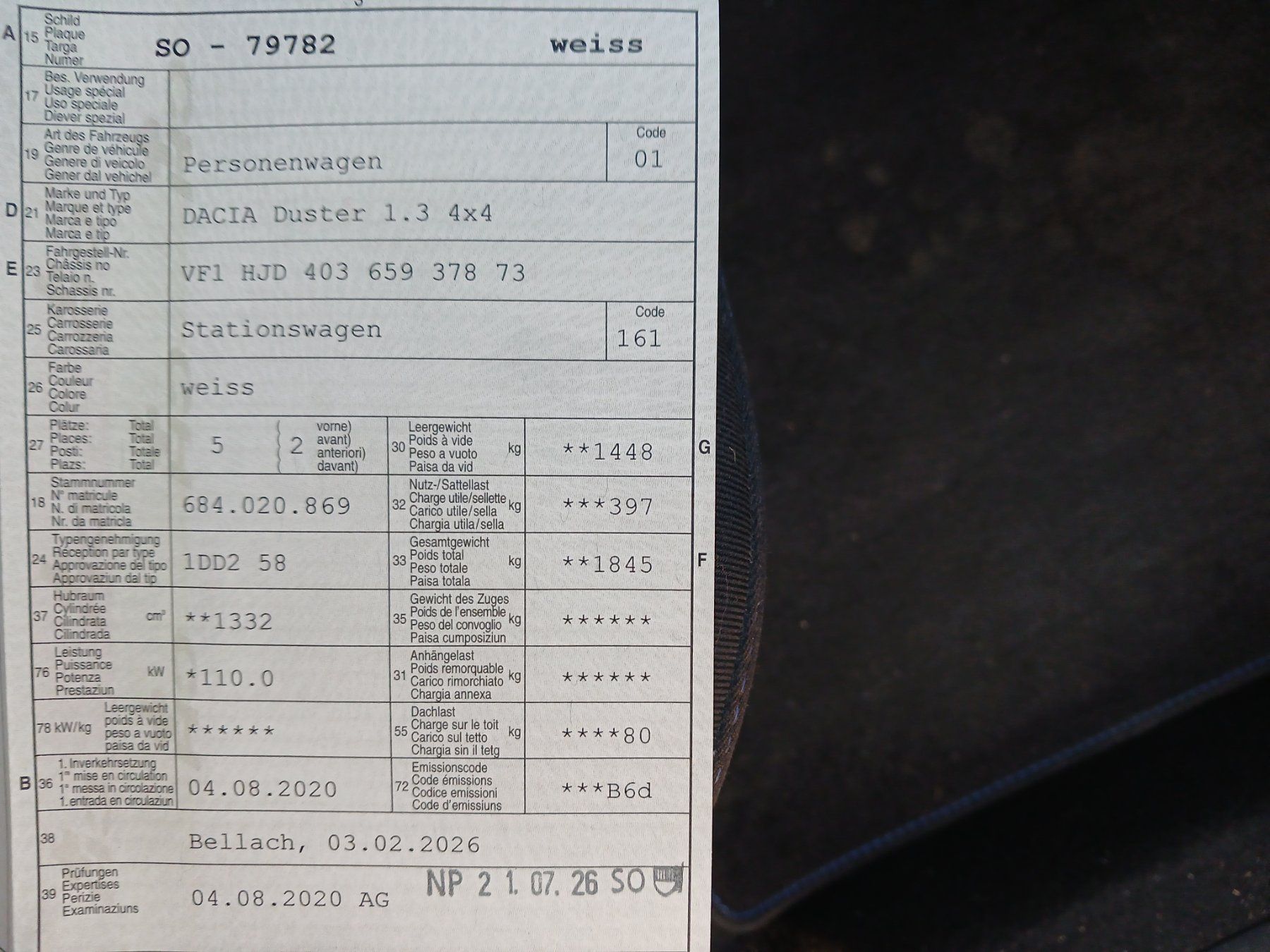 Dacia Autos: Dacia Duster weiss 4x4 53'000km – Gebraucht aus Brienz BE von Schild78 5