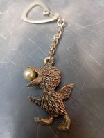 Schlüsselanhänger Vogel mit Perle guter Zustand