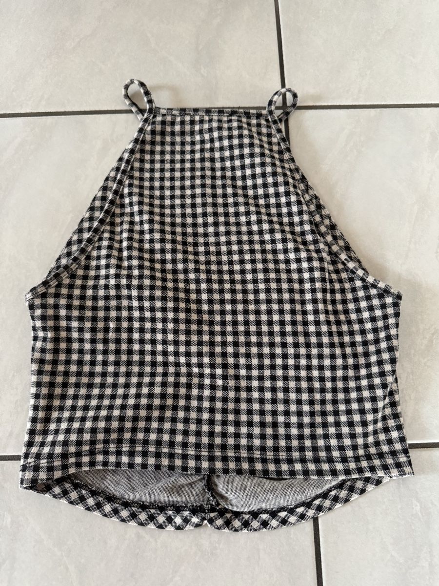 Zara Top: Zara Top, Schwarz/Weiss Kariert, Gr. S – Usato da Hergiswil NW venduto da kaufe_bei_kaufmann 2